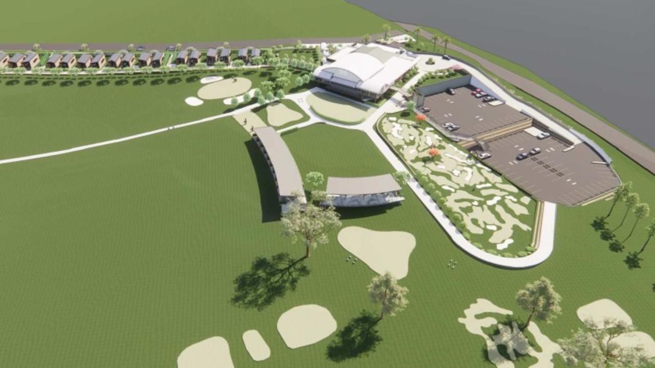 Plans included as part of the application include designs for a mini golf complex, driving range, and live performance stage.