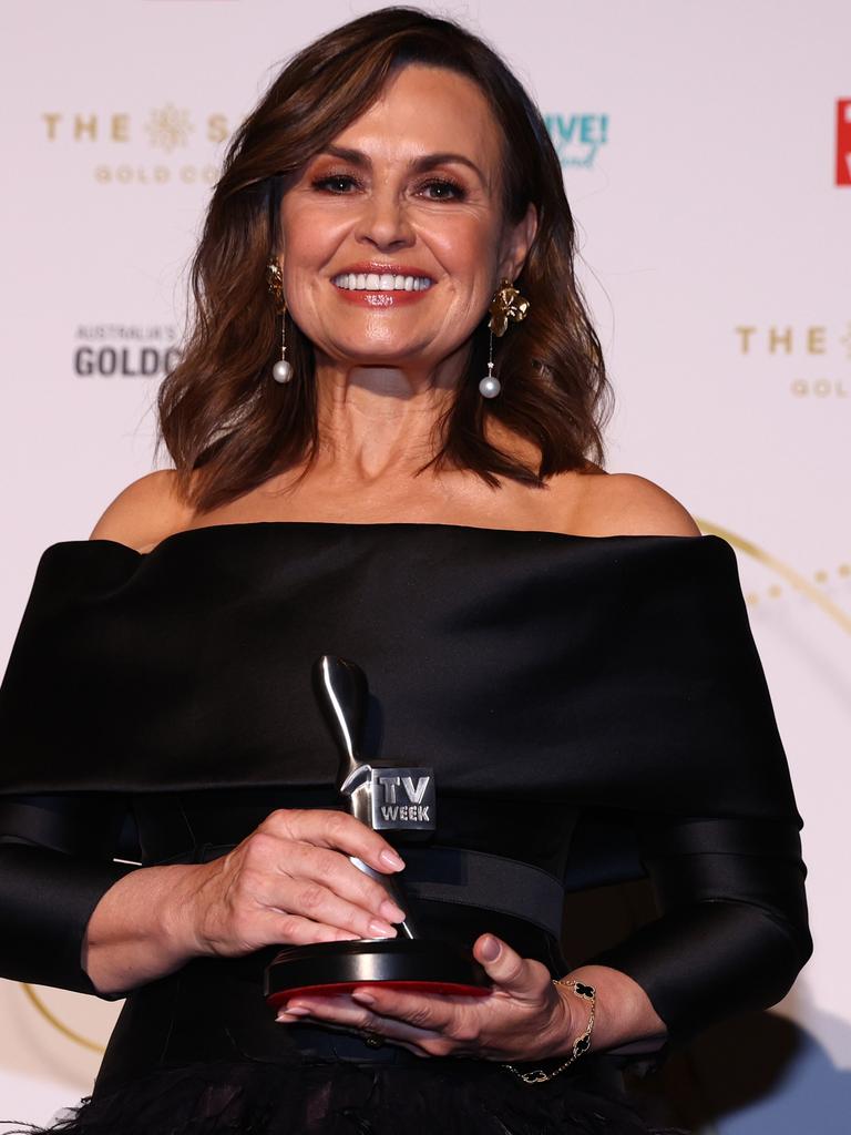 Lisa Wilkinson poses with her Logie on Sunday. Picture: Chris Hyde/Getty