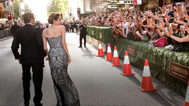 Twitter pics of Angelina Jolie and Brad Pitt on the red carpet for Angelina's new movie Unbroken.