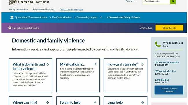 HELPFUL: The new website for victims seeking support and advice. Picture: Queensland Government