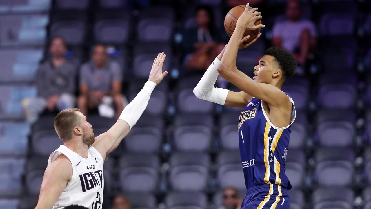 He can shoot over anyone. (Photo by Steve Marcus/Getty Images)