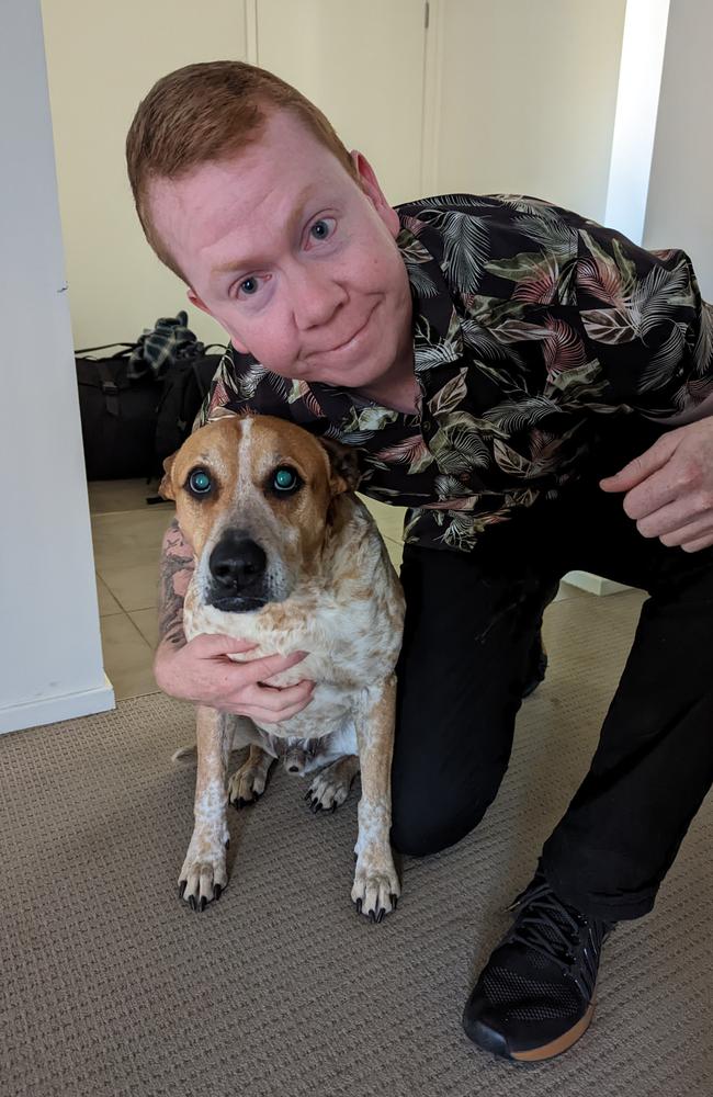 Corporal Naggs with his beloved dog Joe. Picture: Supplied