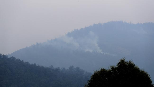 Fire in Judbury from a blaze that started further south at Riveaux Rd. Picture: LUKE BOWDEN