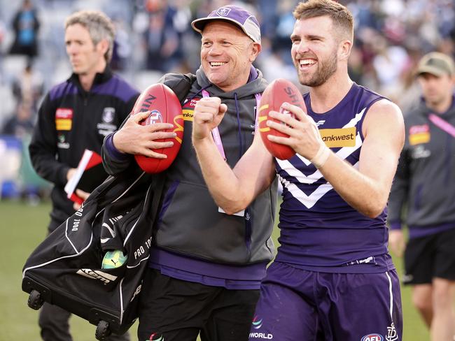 An excellent win for Fremantle in Geelong. Picture: Martin Keep/Getty Images