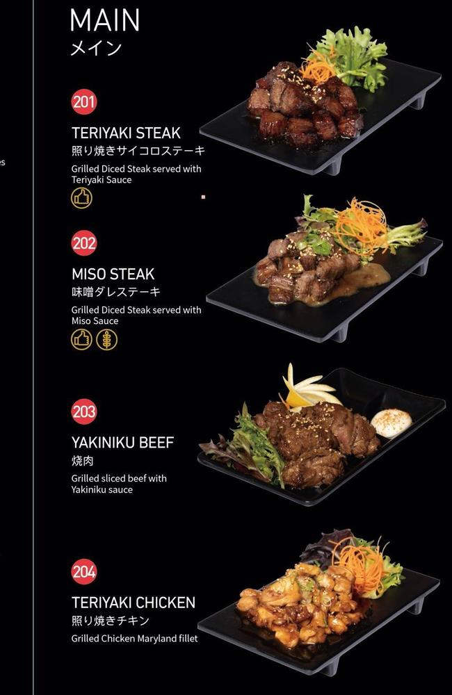 Menu options at the new Okami Japanese Restaurant North Hobart, which offers all-you-can-eat. Picture: Supplied