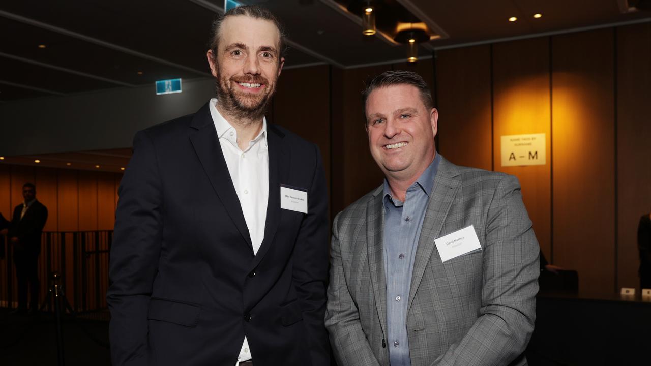 Atlassian CEO Mike Cannon-Brooks and head of global policy &amp; regulatory affairs at Atlassian David Masters. Picture: Jane Dempster