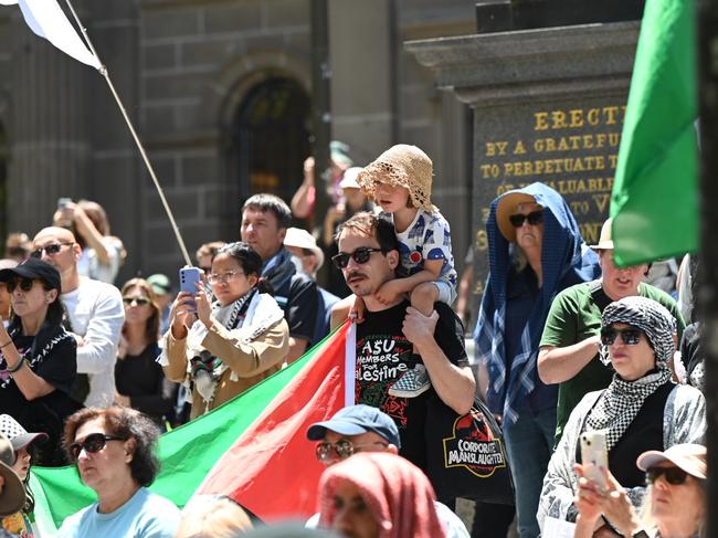 Protesters are calling for a ‘free Palestine’. Picture : Tony Gough