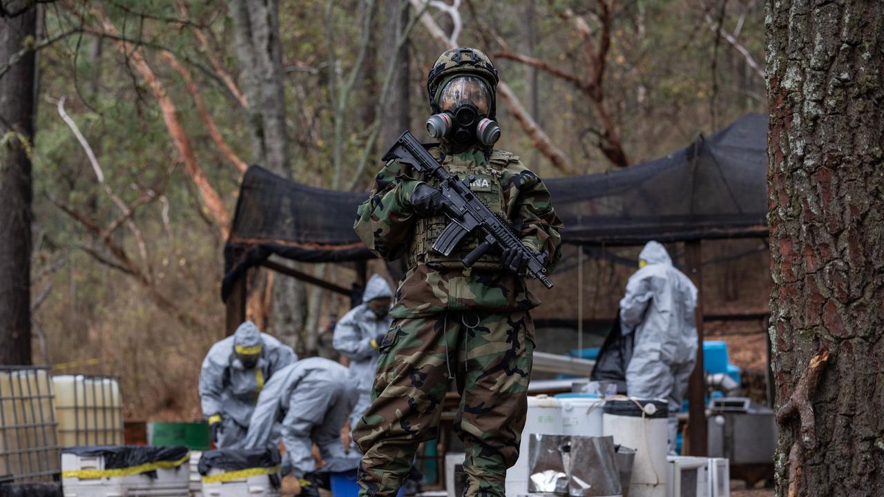 Mexico's special operations forces raids require protective equipment because of the dangers posed by the toxic chemicals at the labs, which are also a fire risk. Picture: Jason Edwards