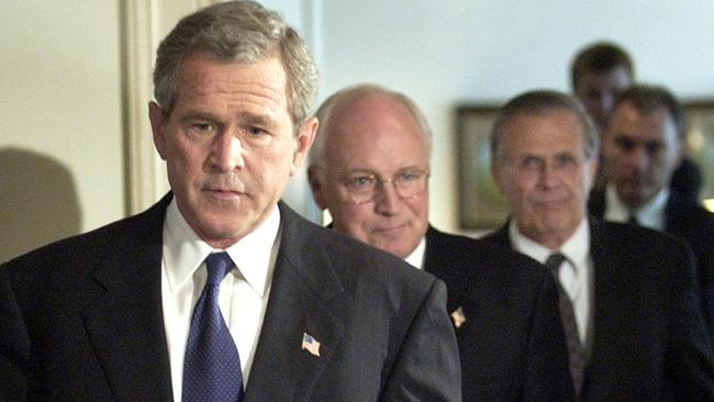 President Bush, Vice President Dick Cheney and Defense Secretary Donald Rumsfeld in 2004.