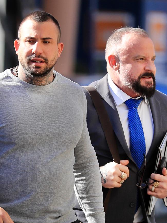 Harley Barbaro with defence lawyer Campbell McCallum. Picture: Scott Powick.