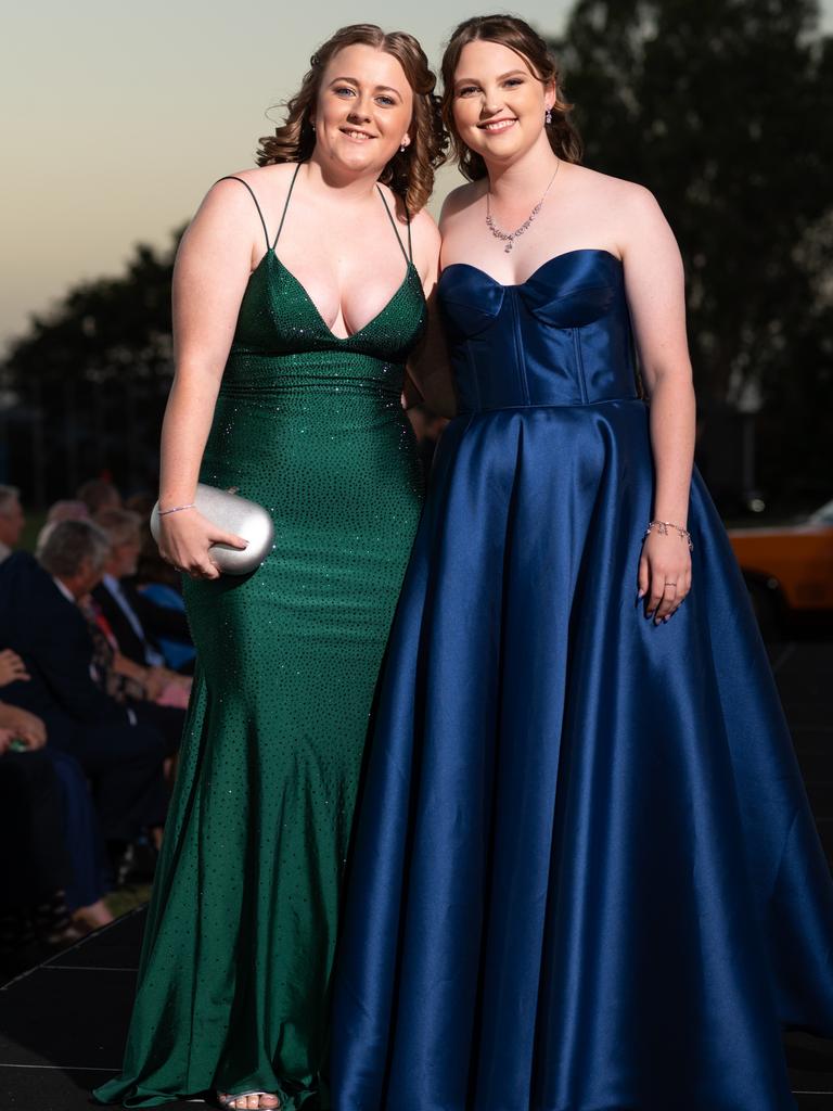 Hallie Cooper and Isabelle O'Rourke at the 2024 Rockhampton Grammar School formal.
