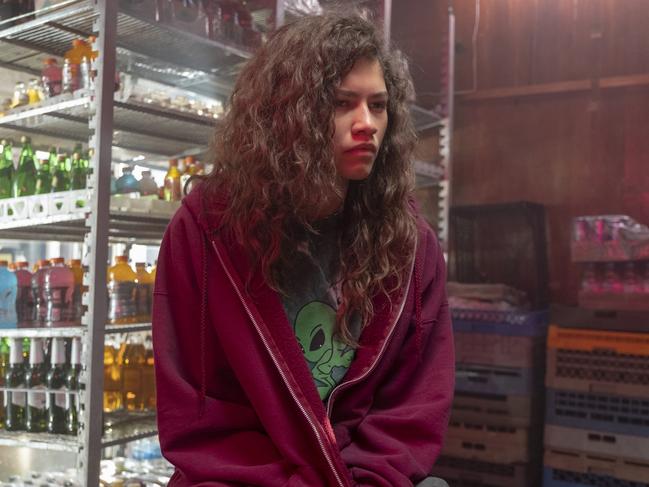 Zendaya in a scene from Euphoria.