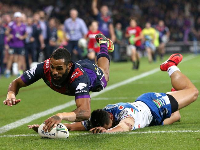 Josh Addo-Carr has been flying for the Storm. Picture: AAP