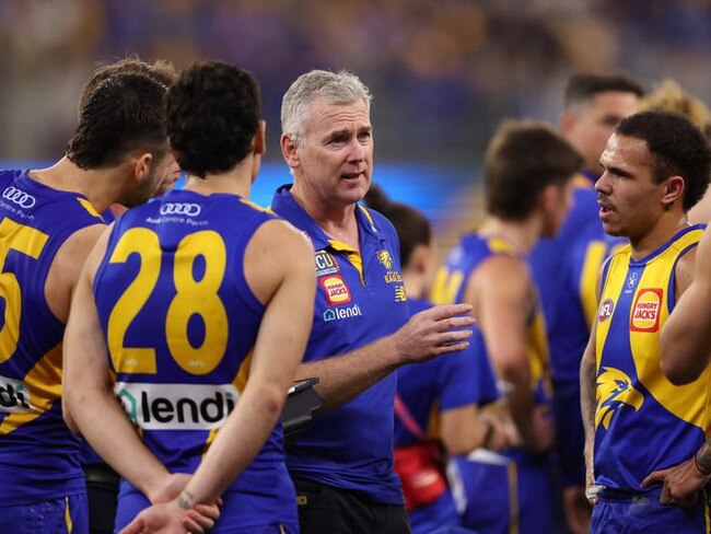 Decisions on the future of coach Adam Simpson will confront Pyke in his first season in charge. Picture: Paul Kane/Getty Images