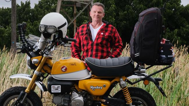 Danny Hayes is going to ride a monkey bike across the Nullabor and back to raise money for suicide prevention. Picture: Mark Wilson