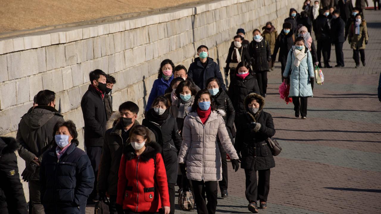 Commuters and pedestrians in Pongyang in December. Picture: Kim Won Jin/AFP