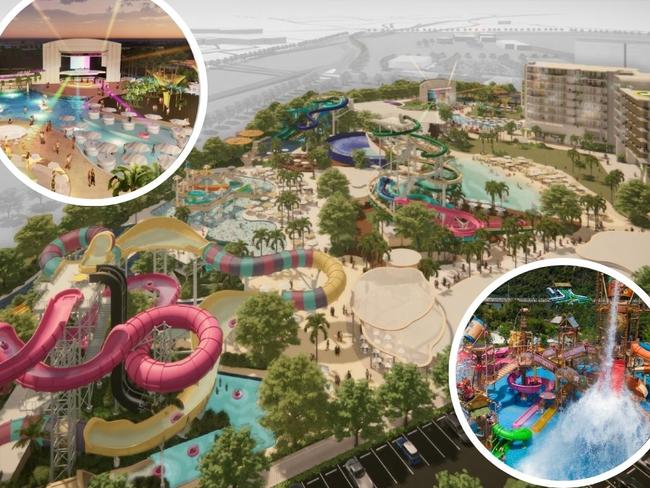 The Townsville Waterpark, Beach Club & Hotel project could be built across the road from Fairfield Central. Pictures: Supplied.