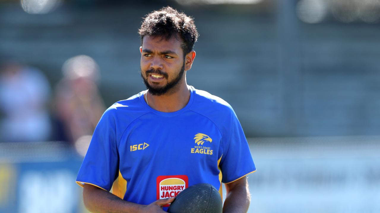 Willie Rioli has returned to train with the West Coast Eagles. Picture: Richard Wainwright
