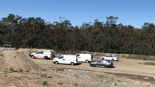 Police have established a crime scene at a Cessnock tip after a man was found with injuries and later died. Picture: Amy Ziniak