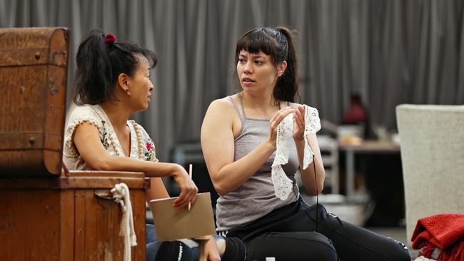 Lena Cruz and Catherine Văn-Davies in rehearsal for Playing Beatie Bow at Sydney Theatre Company. Picture: Prudence Upton