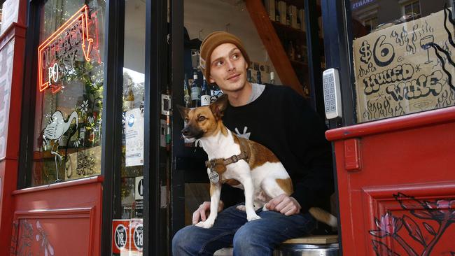 Ryan Irvine, who manages the Sneaky Possum bar in Chippendale, said they were currently doing less than half their regular turnover after pivoting to takeaway beers and food. Picture: John Appleyard