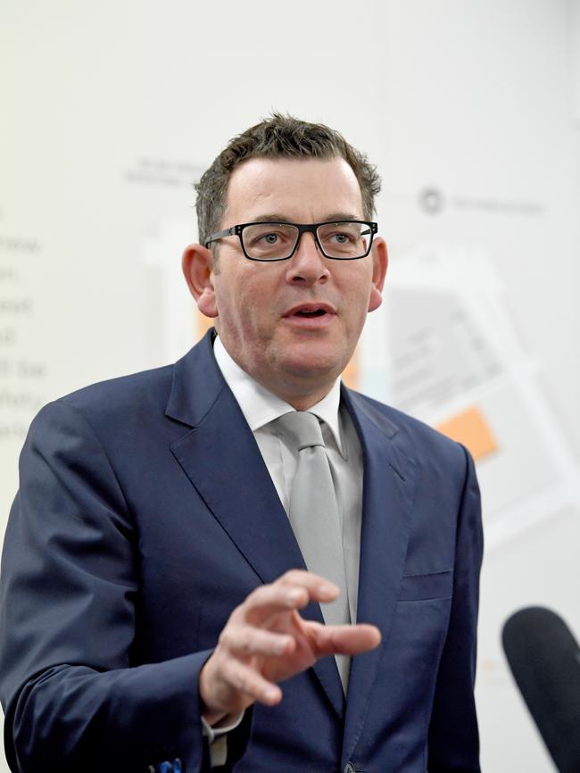 Premier Daniel Andrews’ government is no closer to securing private, philanthropic or federal ­government support for the Victorian Heart Hospital. Picture: AAP/Joe Castro