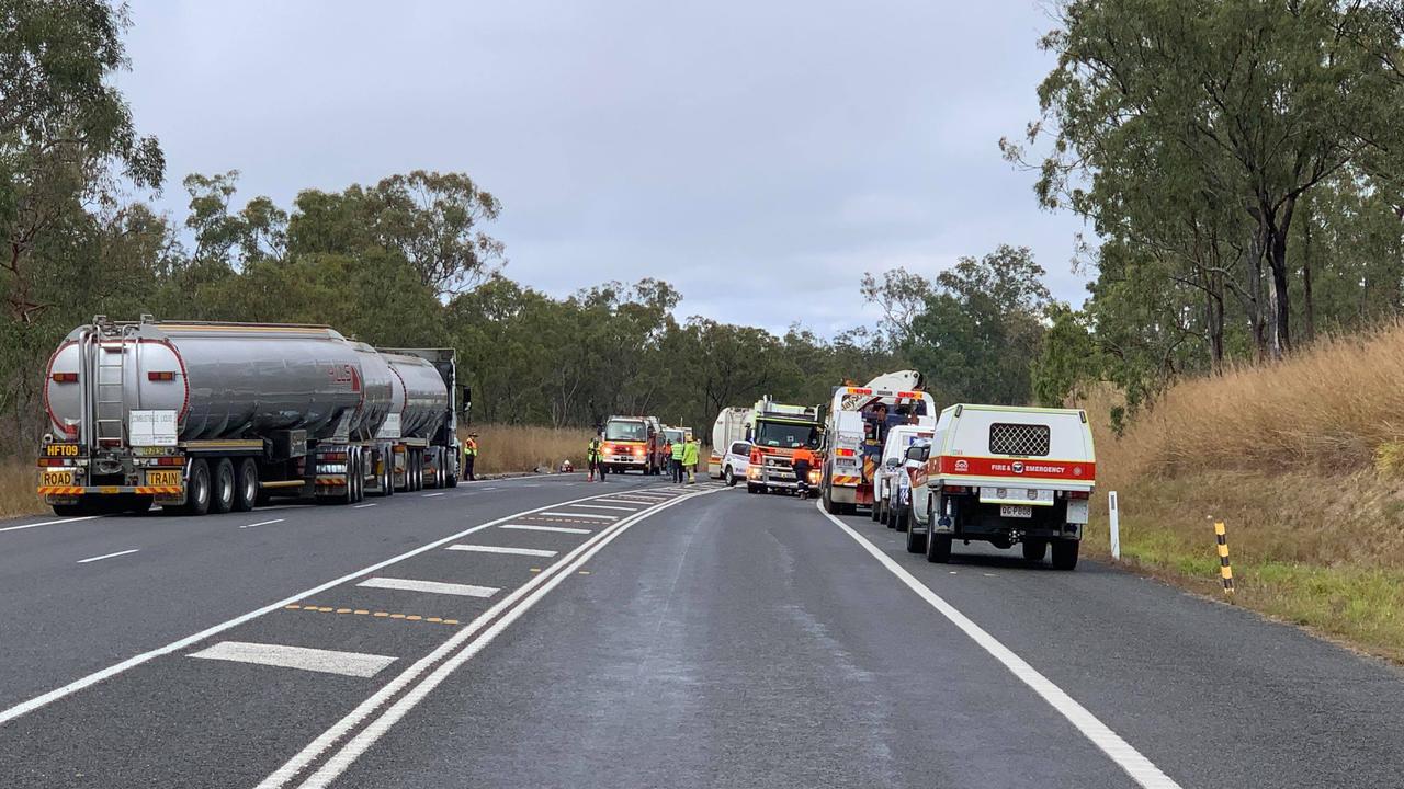 The passenger in a Ute travelling to Mackay has died in a collision with a B double fuel tanker on the Peak Downs Highway early Sunday morning. Photo: Tara Miko