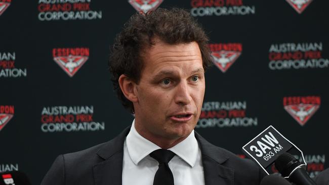 Essendon CEO Xavier Campbell tested positive for Covid. Picture: AAP Image/Erik Anderson