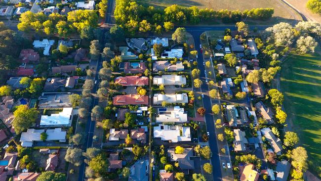 Development site milestone for Concordia, Sellicks Beach and Murray Bridge as state government announces new Infrastructure Scheme. Picture of aerial view of a typical Australian suburb; housing overhead generic. Picture: File.