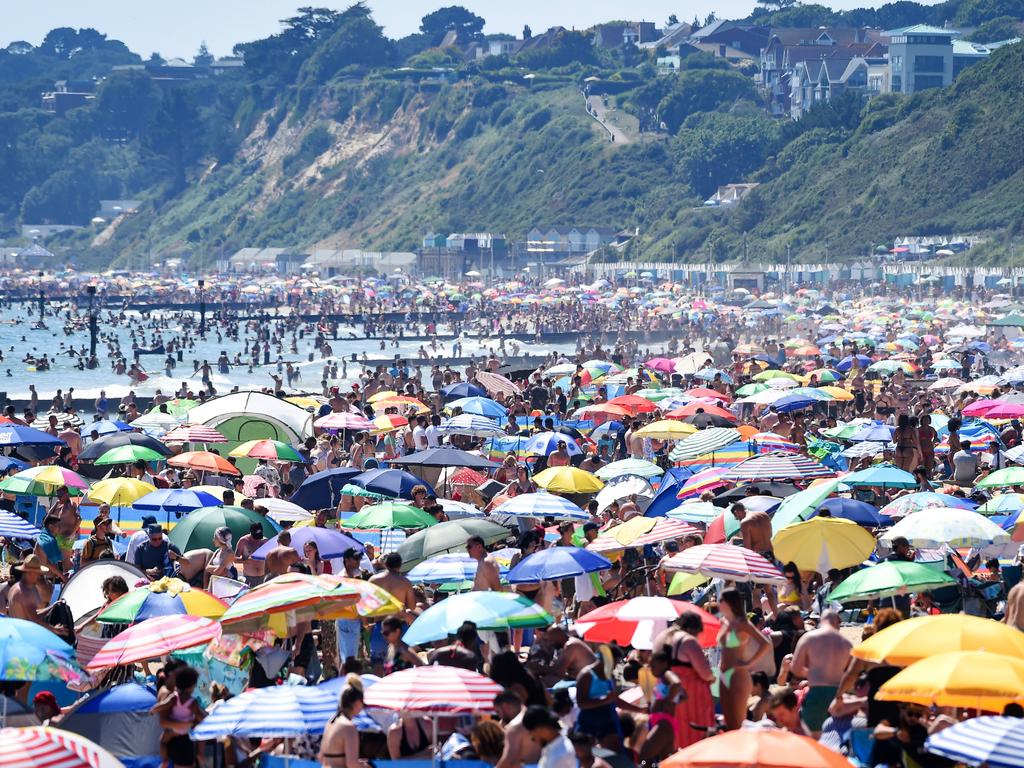 Beaches were packed even before restrictions were lifted in the UK. Picture: Finnbarr Webster/Getty Images