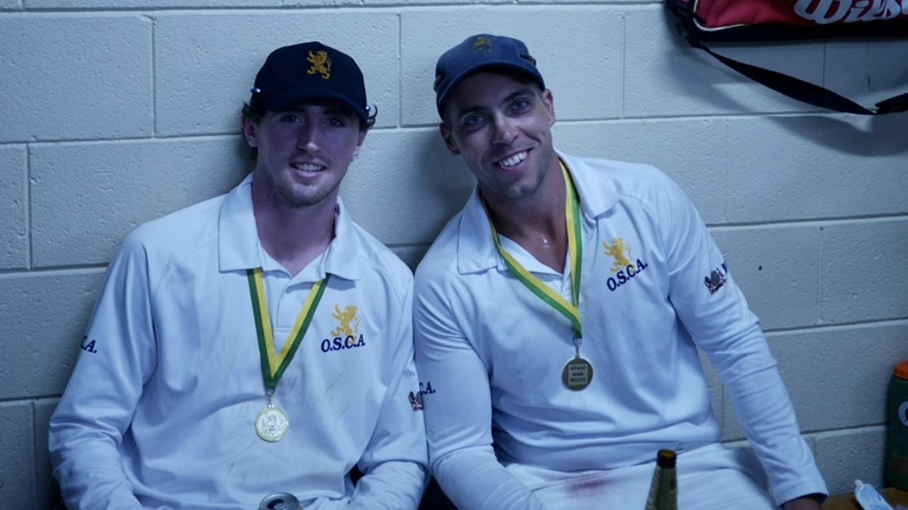 Old Scotch young gun Cormack O'Reilly (left) with teammate and club president Harry White. Picture: Old Scotch Cricket Club