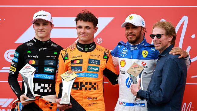 Oscar Piastri finished second in the Miami Grand Prix sprint. Lando Norris was first and Lewis Hamilton third