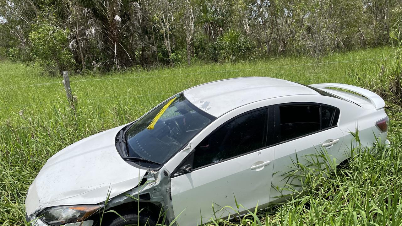 Driver crashes into ditch narrowly missing powerline