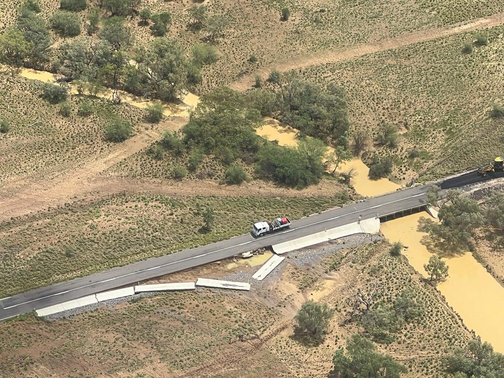 Flooding damage to main roads in North West Queensland following monsoonal rain.