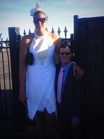 Australian basketball star Liz Cambage and jockey Peter Robl. Picture: Twitter