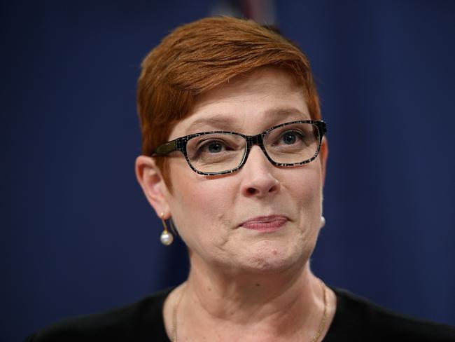 Australian Foreign Minister Marise Payne attends the Australia-Japan Foreign and Defence 2+2 Ministerial Meeting in Wednesday, October 10, 2018. (AAP Image/Dan Himbrechts) NO ARCHIVING