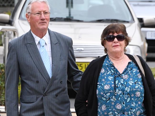 Bill Spedding (centre), arrives at the Inquest into the disappearance of William Tyrrell at Lidcombe Coroners Court, on Monday, August 26, 2019. (AAP Image/Peter Rae) NO ARCHIVING