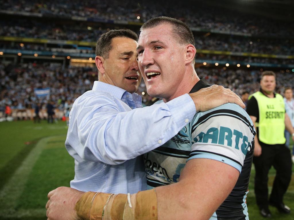 It’s been almost 10 years since Shane Flanagan coached Paul Gallen and the Sharks to a famous premiership. Picture: Brett Costello