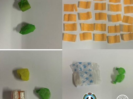 The array of illicit drugs the man allegedly tried to smuggle into Yatala prison. Picture: SA Police