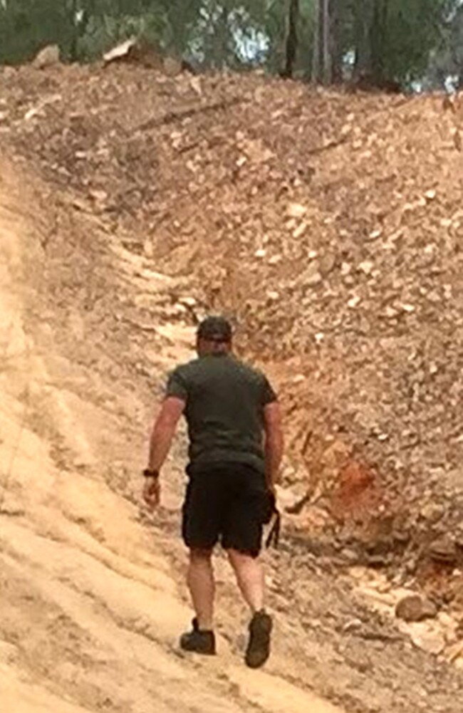 Senior Constable Andre Thaler on Wallers Rd near where Senior Constable Brett Forte was shot and killed.