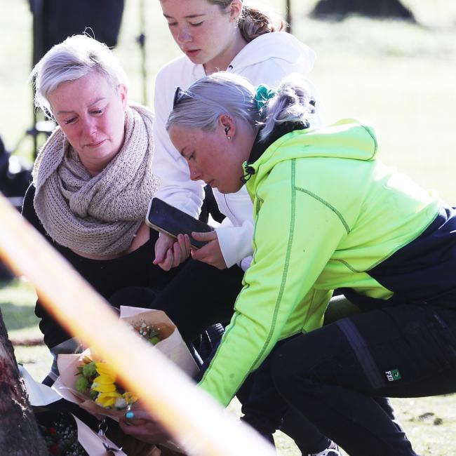 Flowers have been laid by family and friends at the crash site. Picture John Grainger