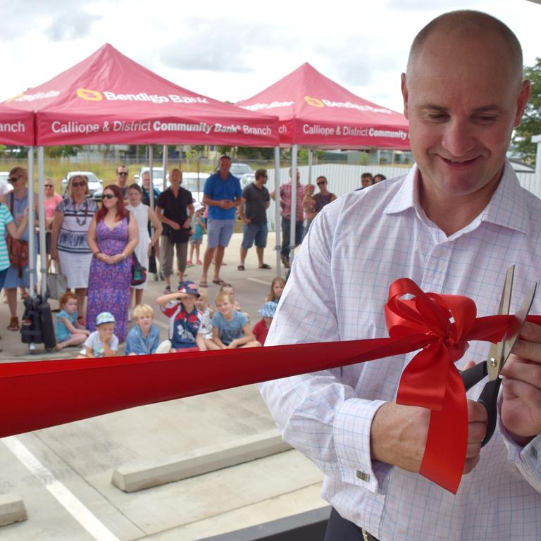 Gladstone MP Glenn Butcher cut the ribbon at the official opening of the Calliope Kindy. Photo Helen Spelitis