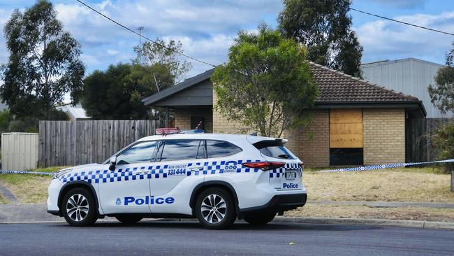 A crime scene was set up at the Woorarra Ct home. Picture: LVI&amp;CA