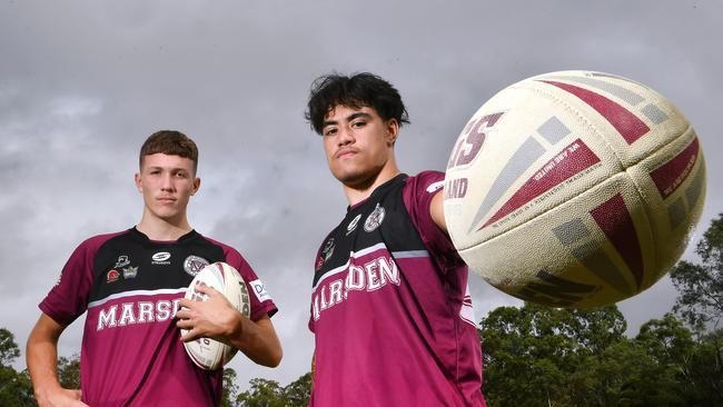 Saxon Innes and Kylem Vunipola at Marsden SHS Thursday April 27, 2023. Picture, John Gass