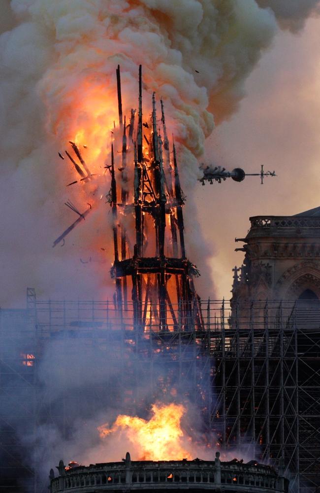 Notre Dame fire Cathedral spire collapses in devastating blaze