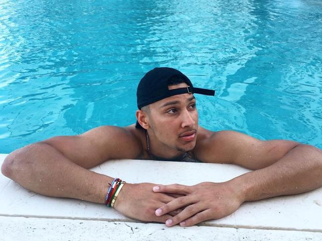 Ben Simmons takes a swim. Picture: @bensimmons/Instagram