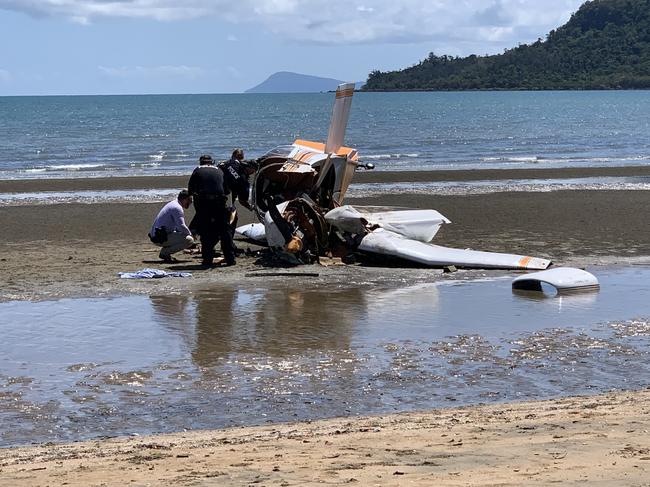 Fatal plane crash at Ball Bay, north of Mackay, on Christmas Eve 2021. Photo: Janessa Ekert