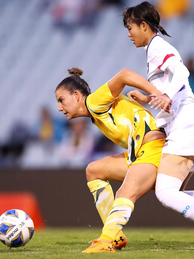 Chloe Logarzo in action for the Matildas. Picture: Mark Kolbe/Getty Images