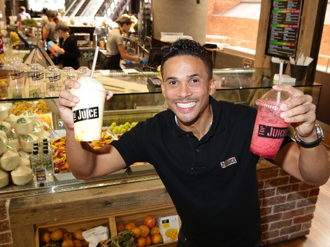 Olympic silver medallist John Steffensen owns a Top Juice store at Melbourne Central. Picture: Andrew Tauber
