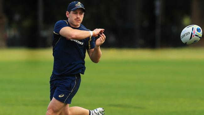 Bernard Foley at Wallabies training at the Bus loop oval, Moore Park. pic Mark Evans